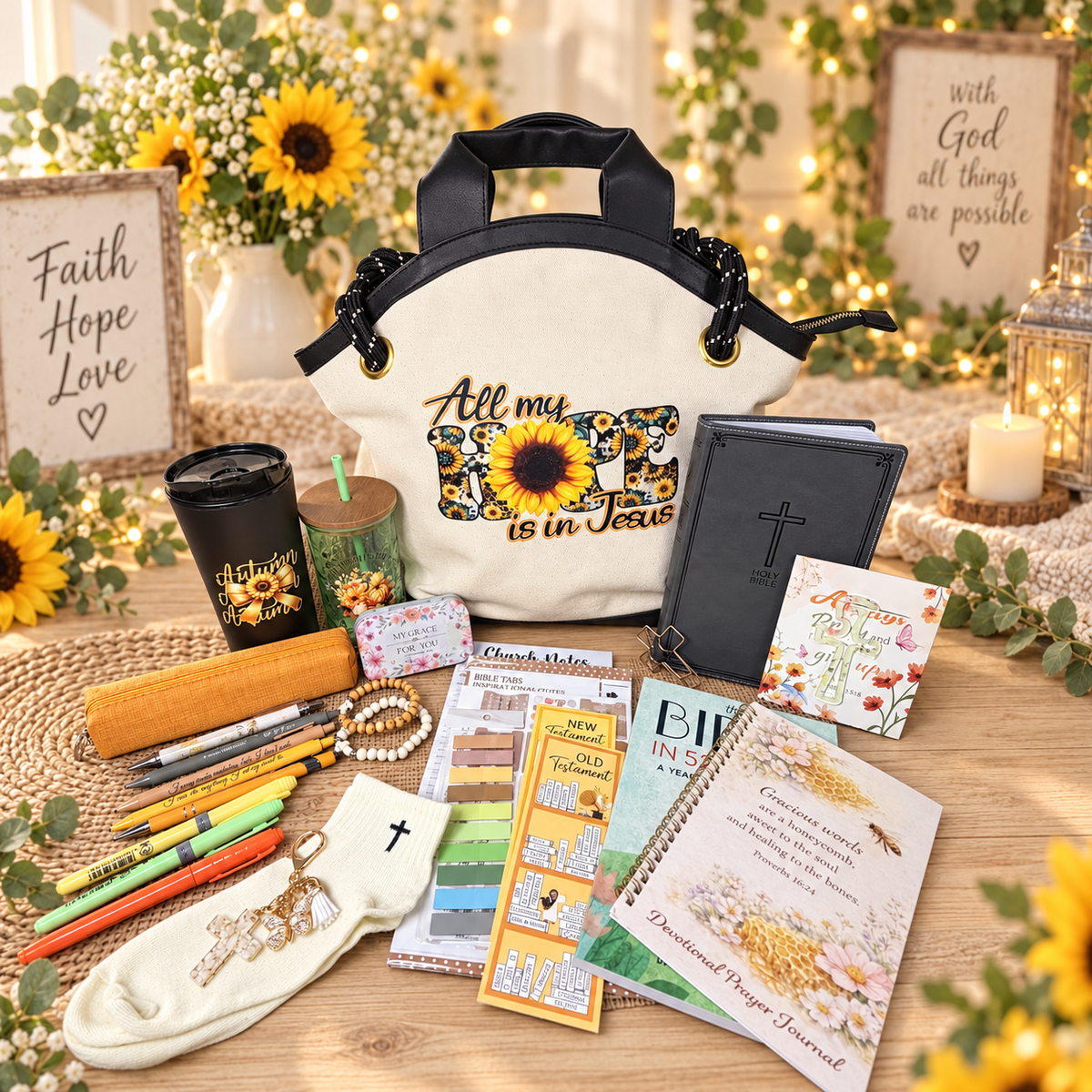 All My Hope Is in Jesus Sunflower Bible Bundle 🌻
