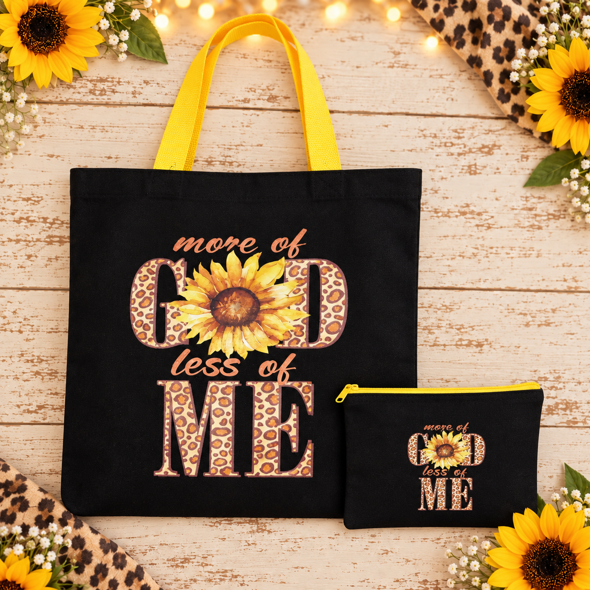 More of God, Less of Me Tote Set 🌻
